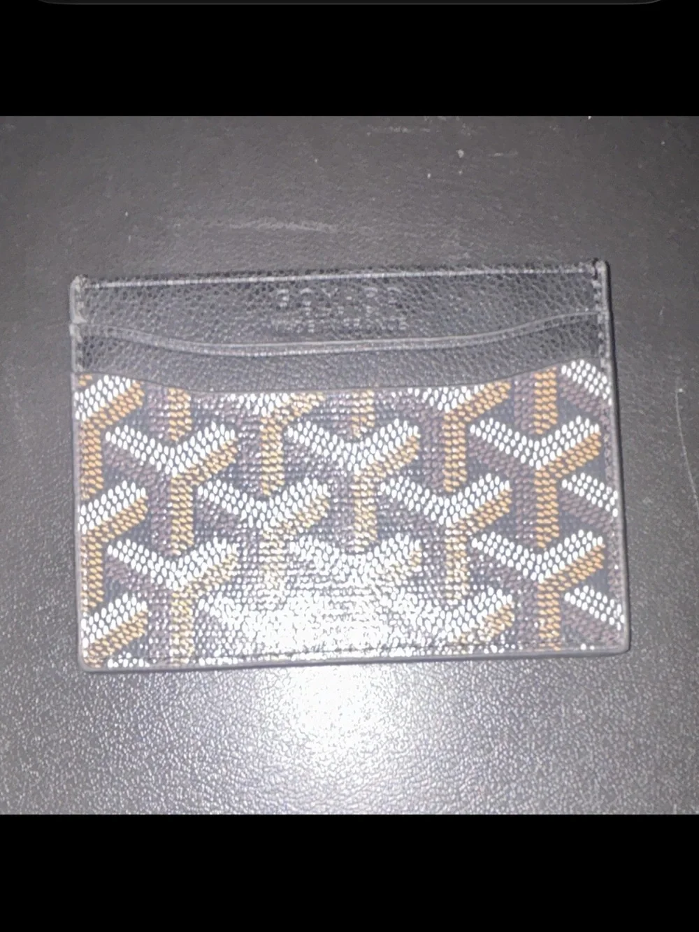 Goyard Black & Brown Signature Goyardine Card Holder